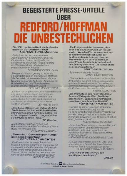 All the President's Men original release german movie poster